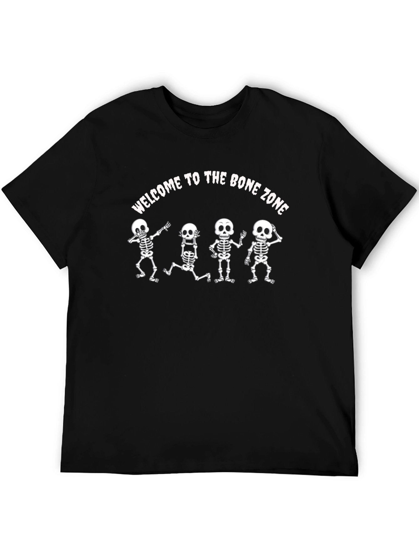 Bone Zone Skeleton Graphic Tee - Black Cotton T-Shirt