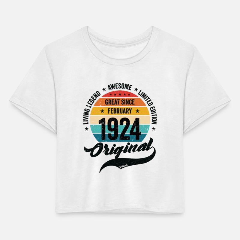 Retro 100 Years February 1924 Birthday Vintage