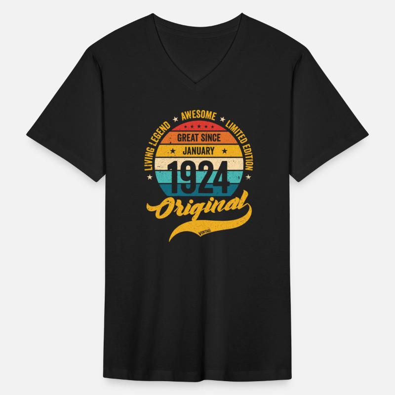 Retro 100 Years January 1924 Birthday Vintage