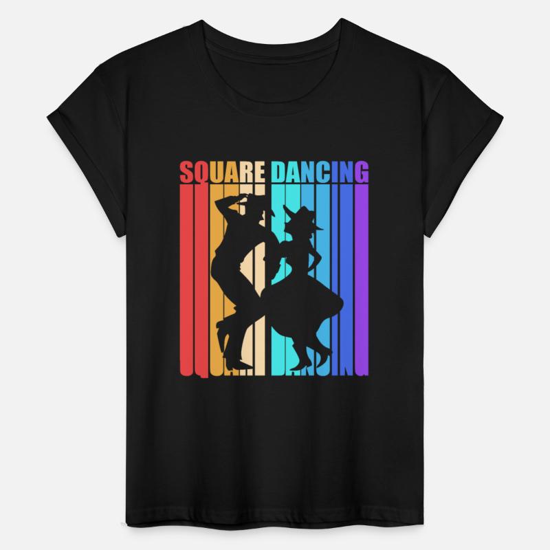 Retro Colorful Dance Silhouette Square Dancing