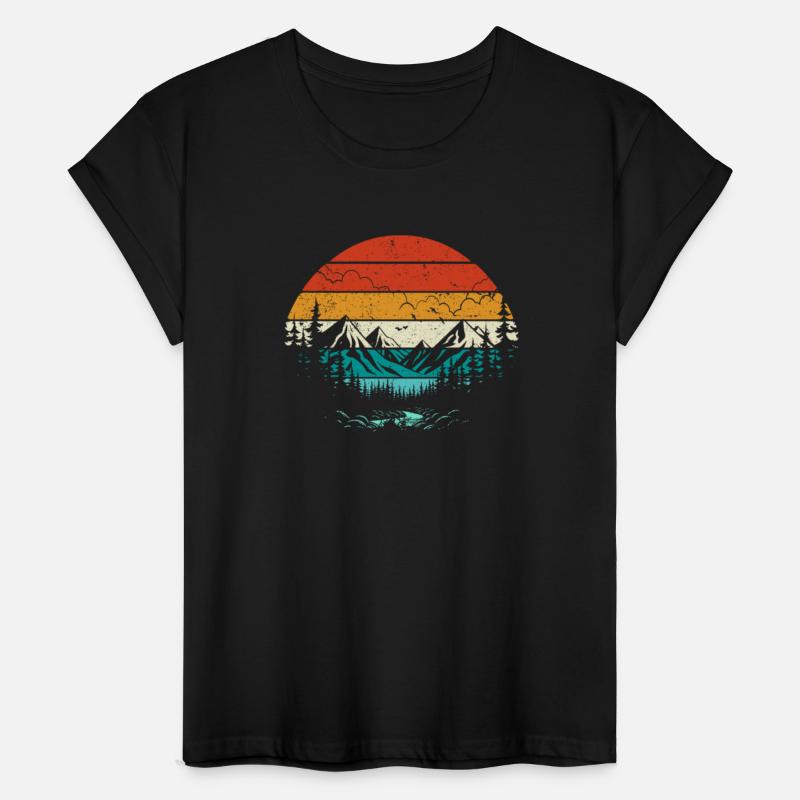 Retro Sunset Mountains Nature Outdoor Hiking