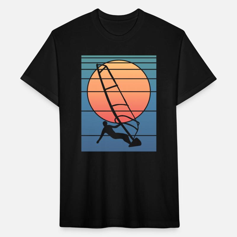Retro Sunset Windsurfing