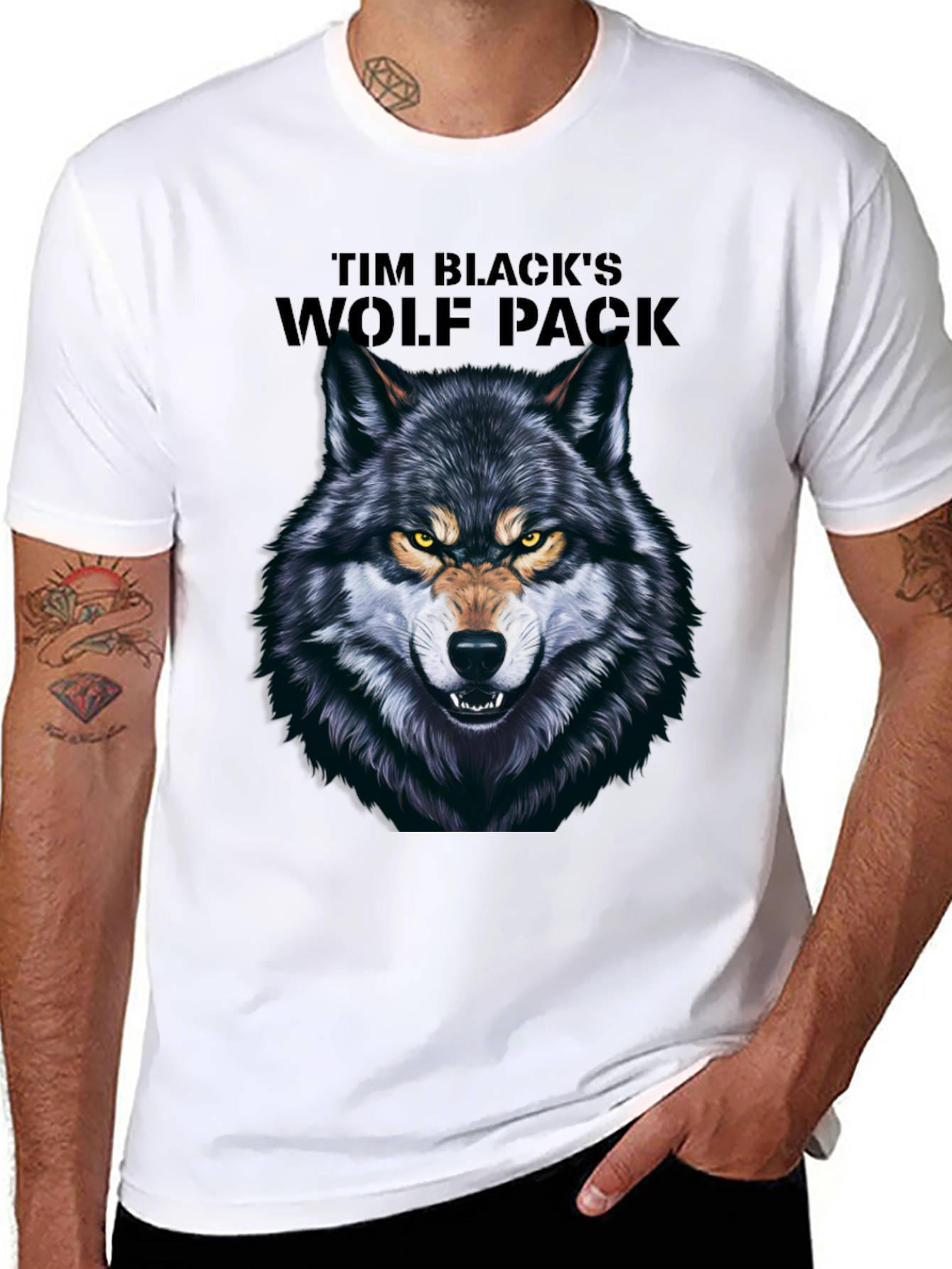 Tim Blacks Wolf Pack Black Graphic T-Shirt