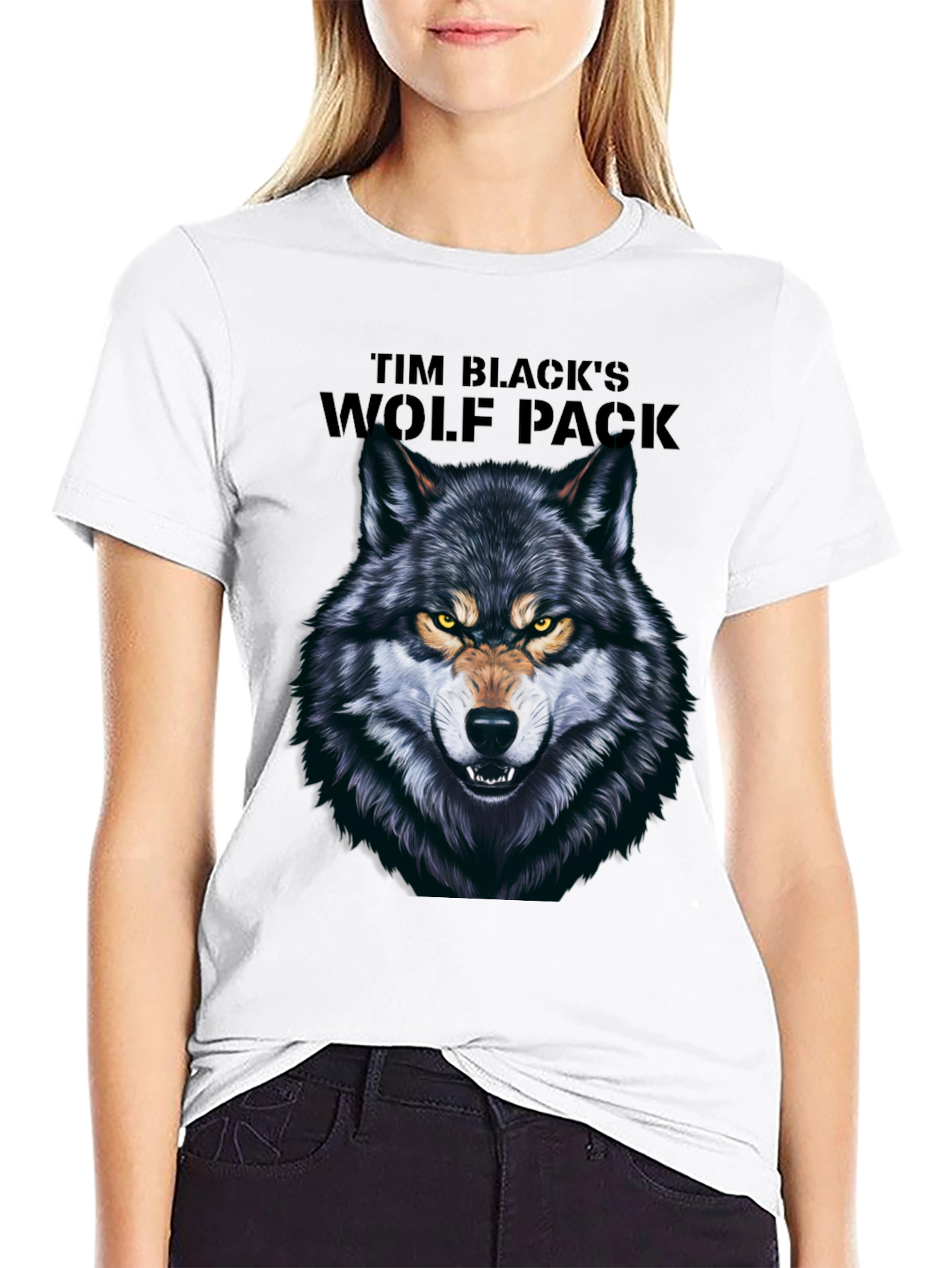 Tim Blacks Wolf Pack Black Graphic T-Shirt