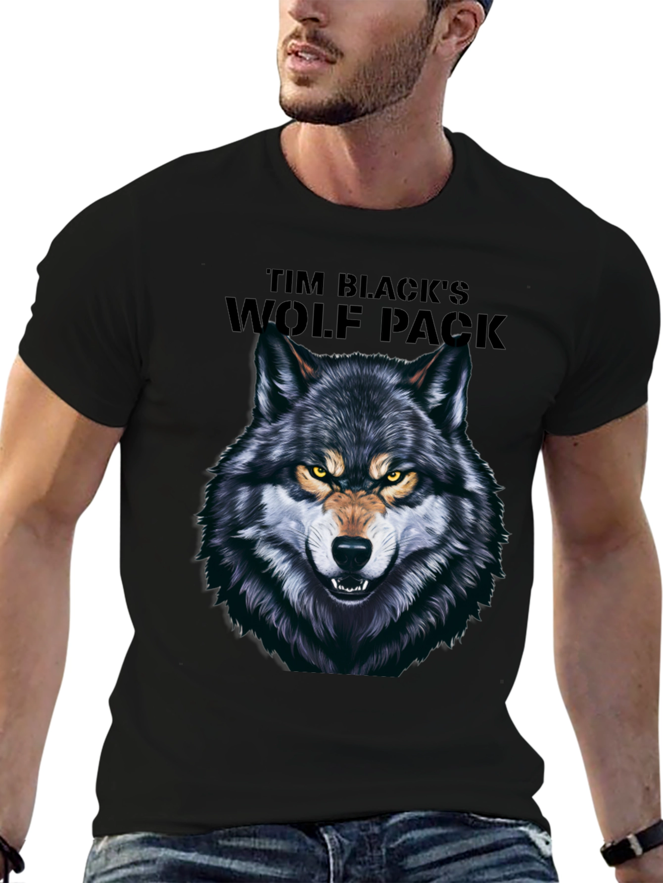 Tim Blacks Wolf Pack Black Graphic T-Shirt