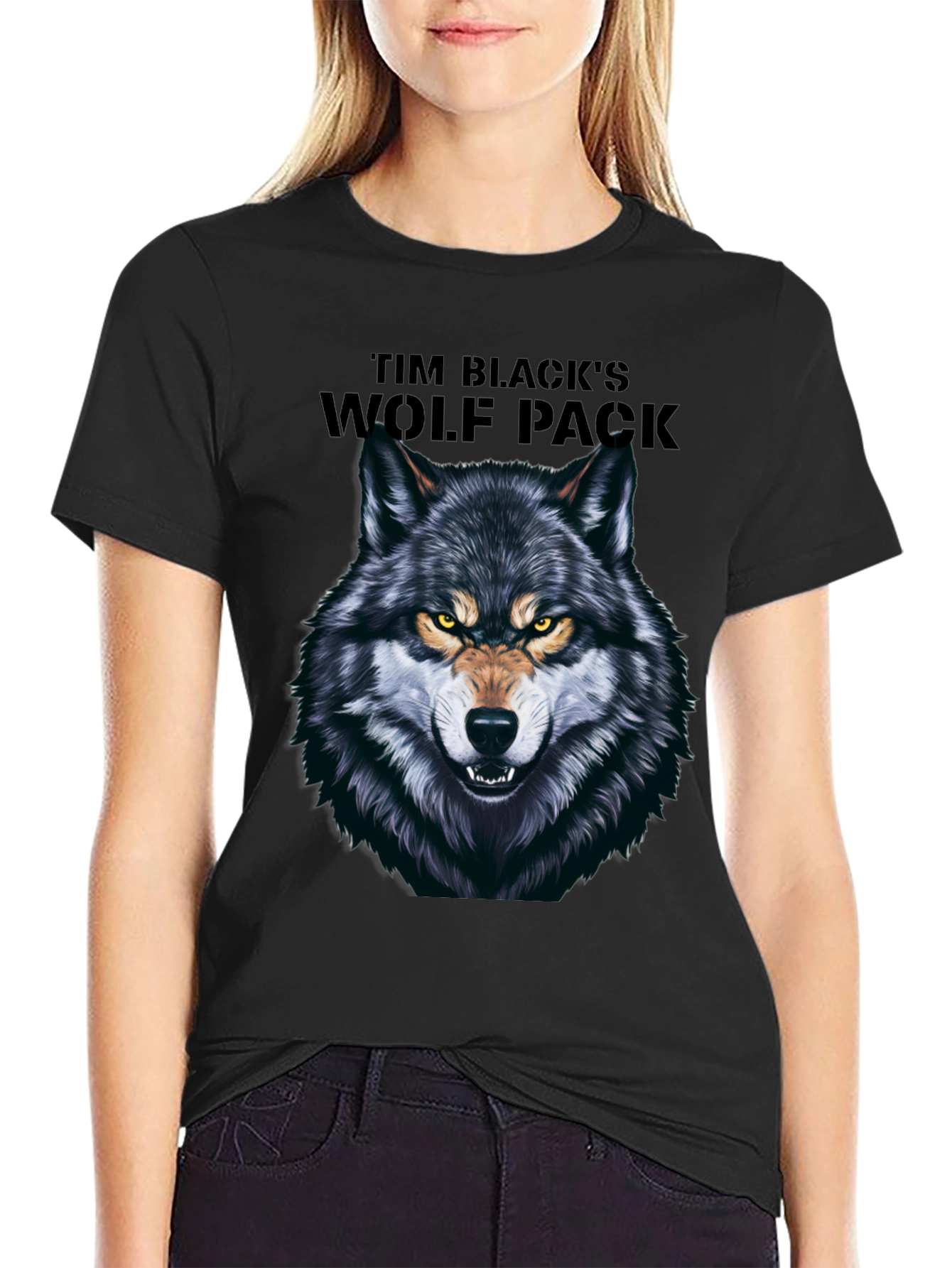 Tim Blacks Wolf Pack Black Graphic T-Shirt