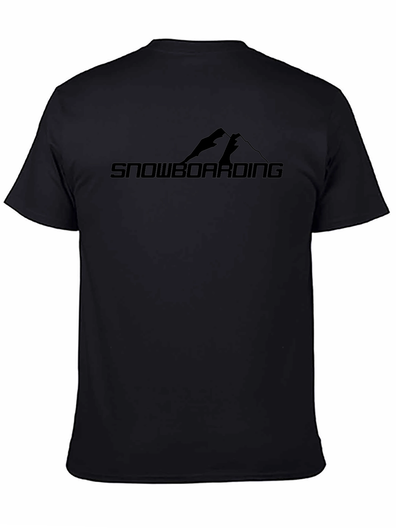 Snowboarding Graphic Tee - Black Cotton T-Shirt