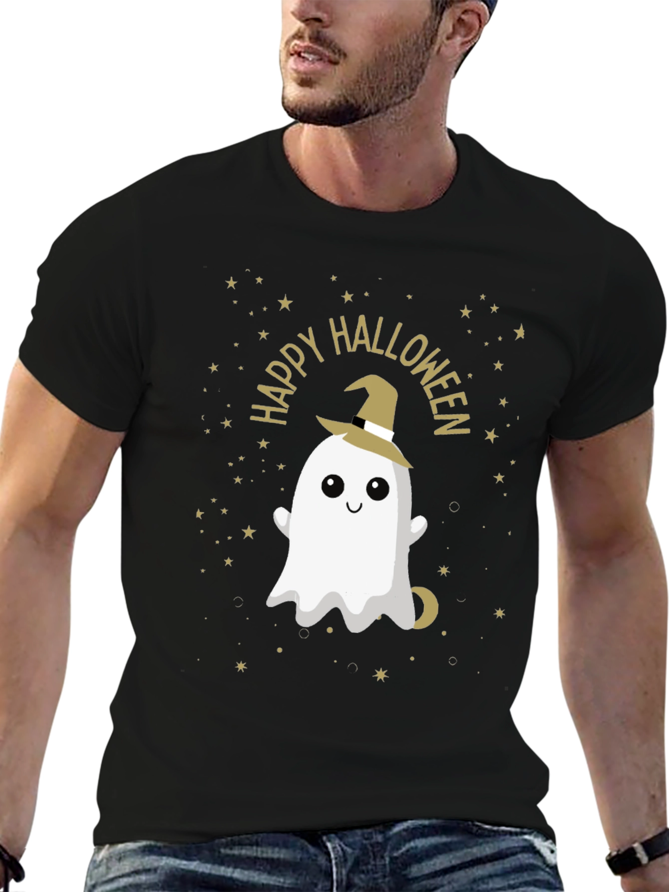 Happy Halloween Ghost Graphic T-Shirt