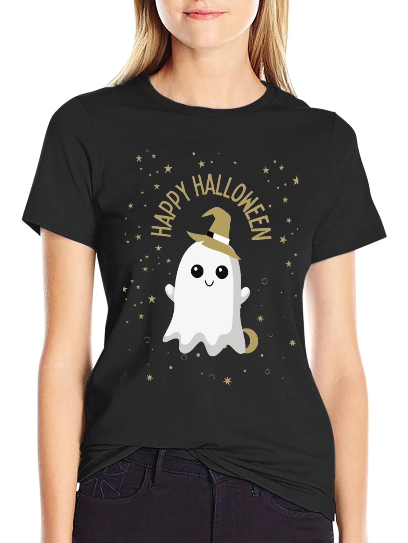 Happy Halloween Ghost Graphic T-Shirt
