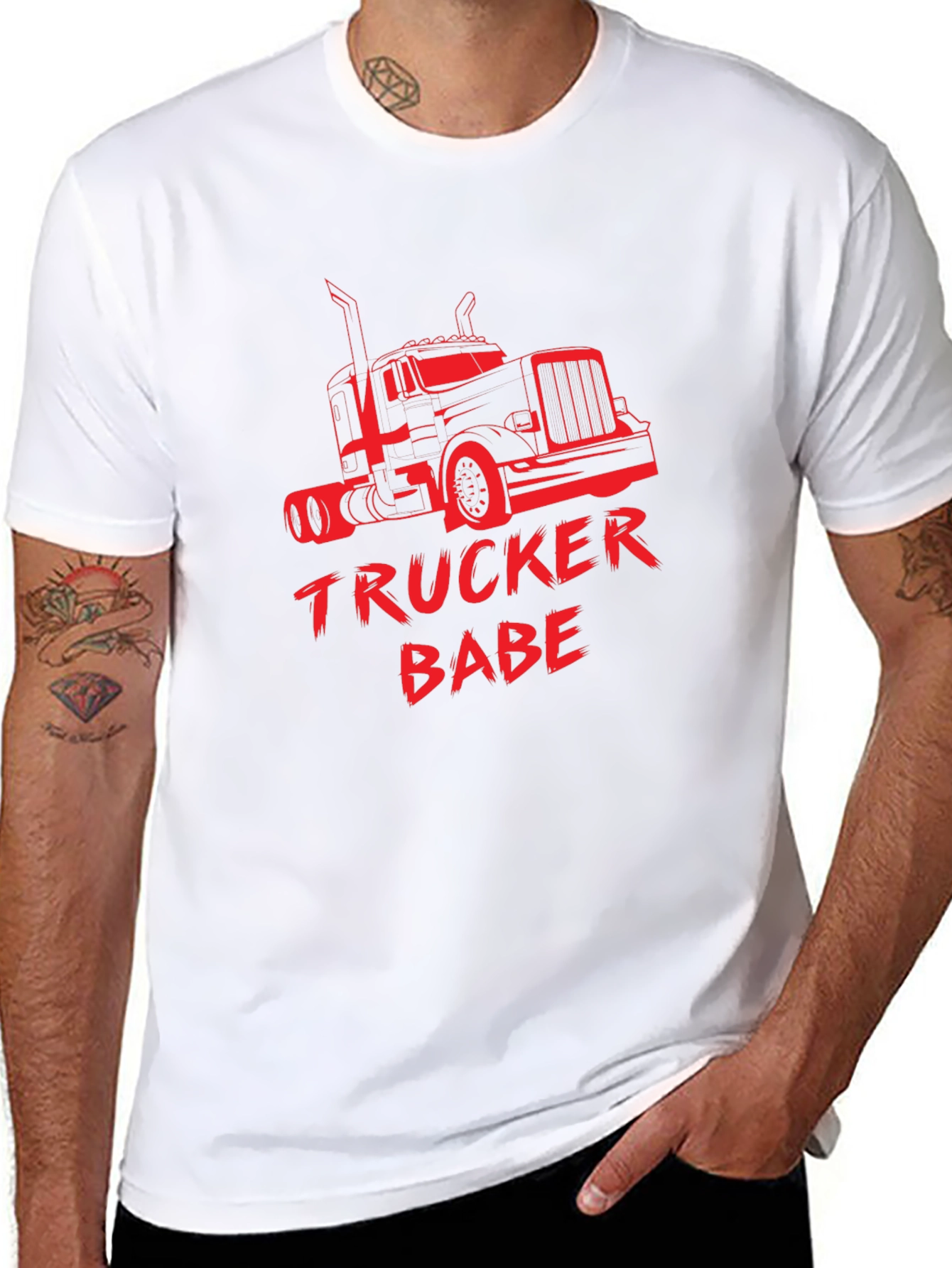 Trucker Babe Graphic Tee - Black