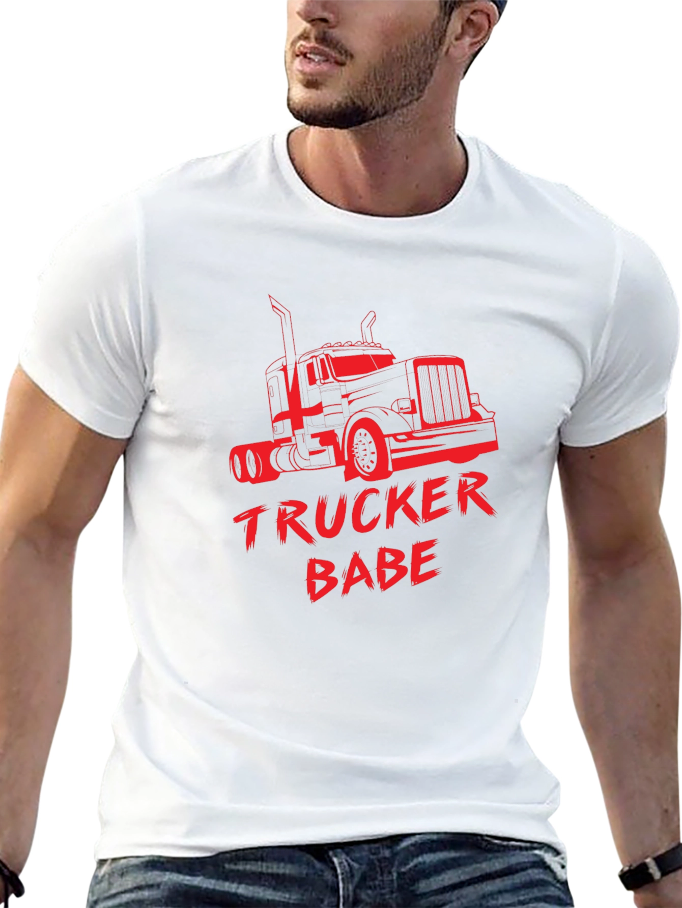 Trucker Babe Graphic Tee - Black