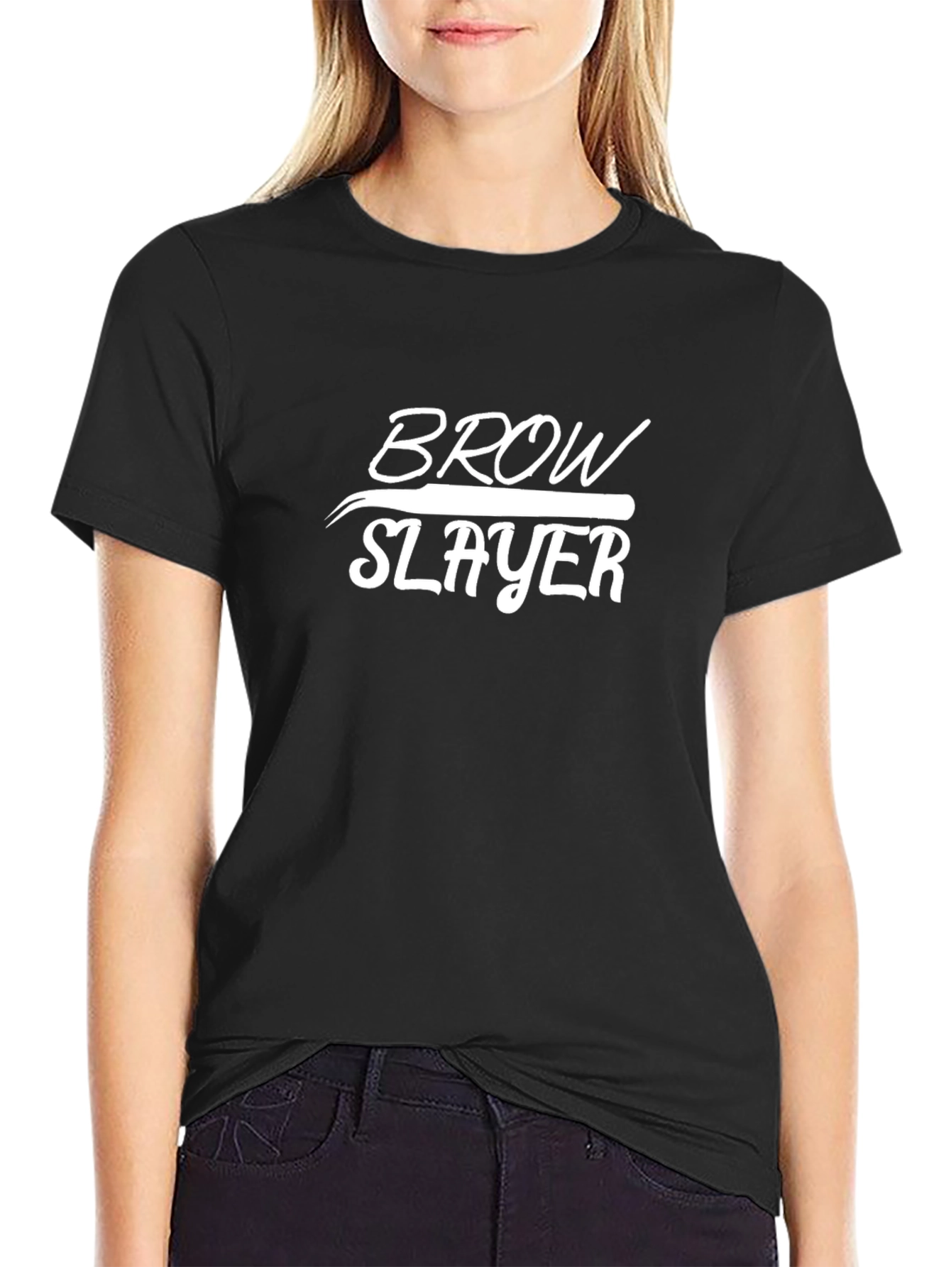 Brow Slayer T-Shirt - Black Graphic Tee