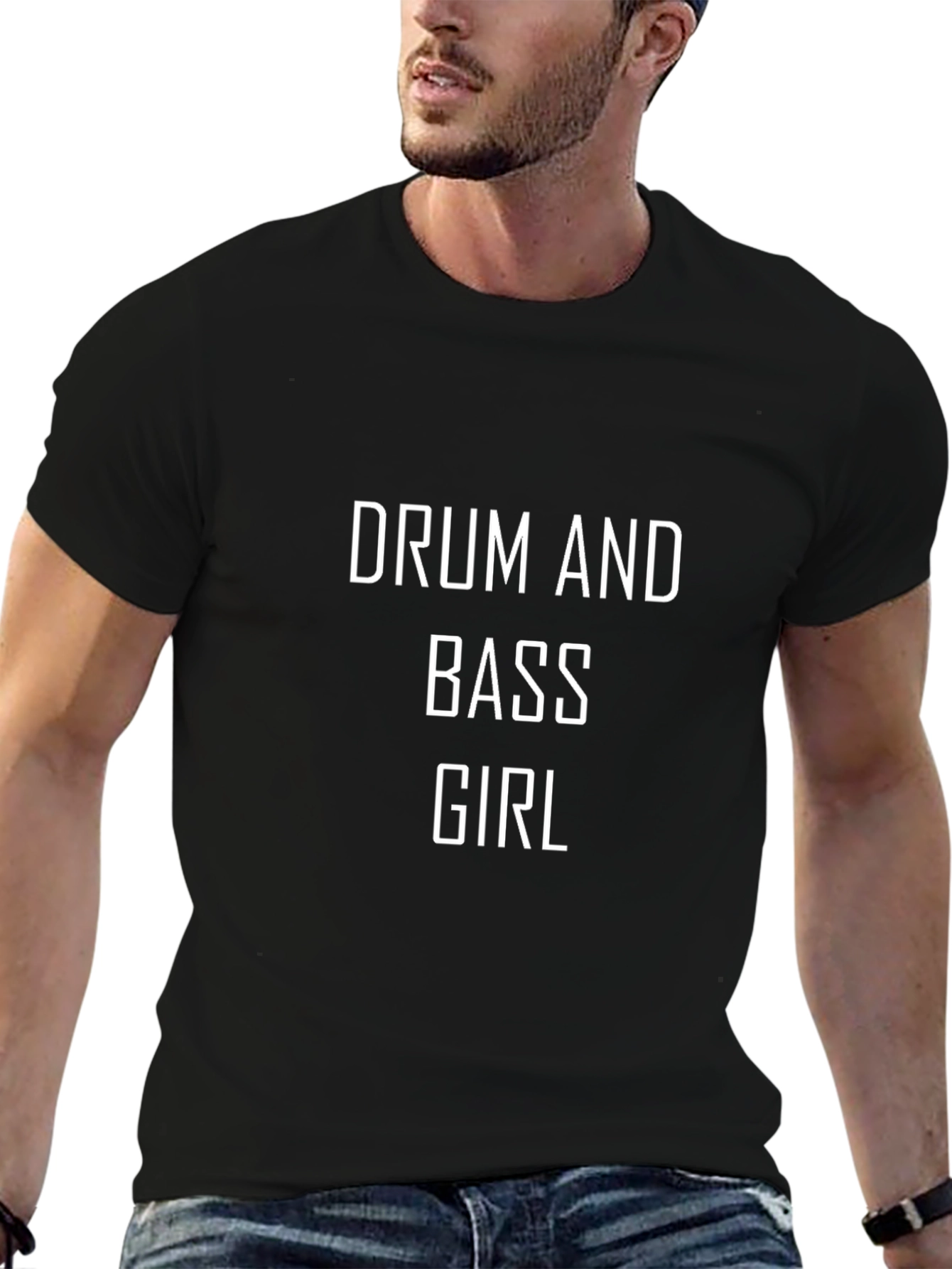 Drum and Bass Girl Graphic Tee - Black
