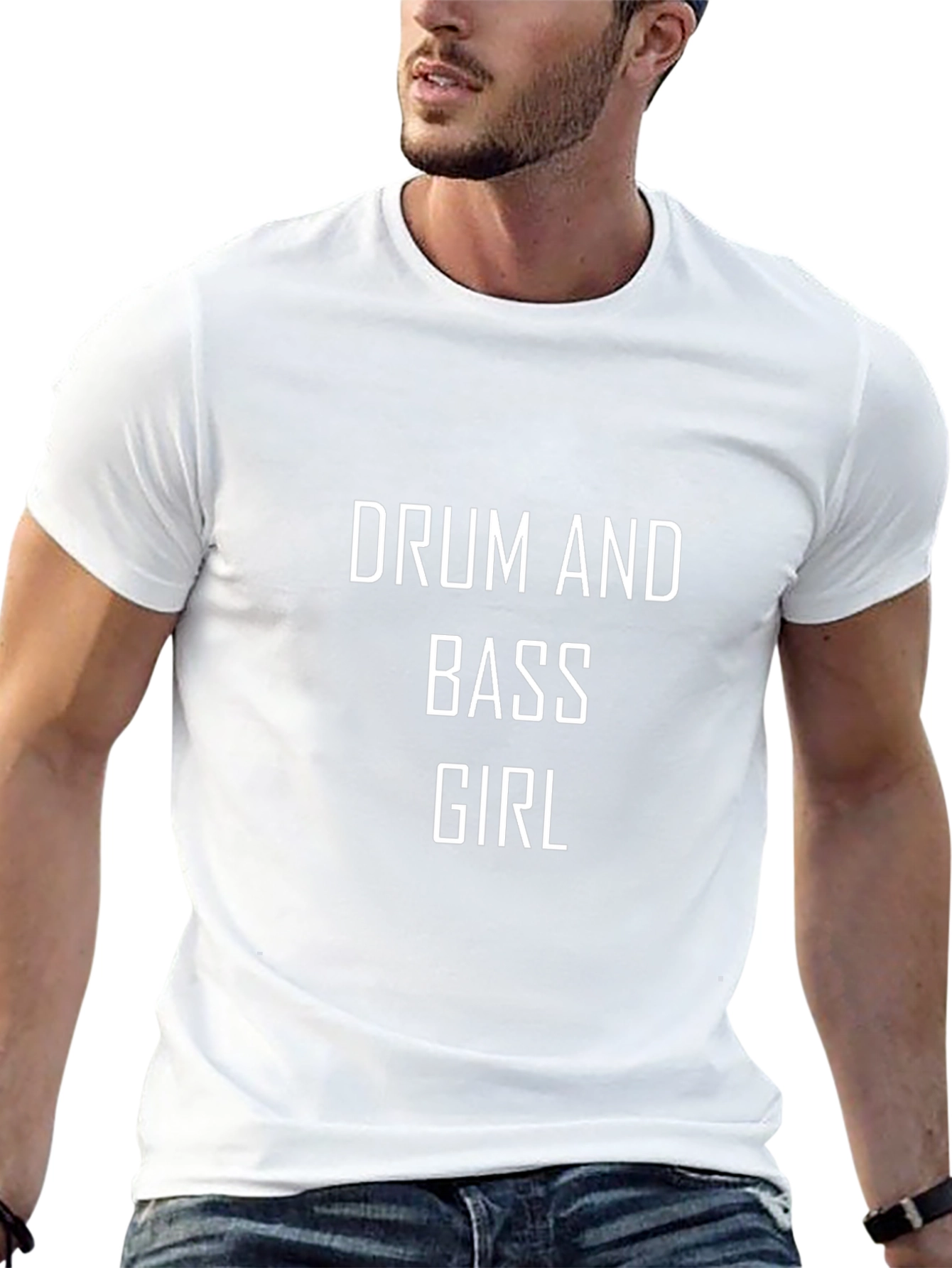 Drum and Bass Girl Graphic Tee - Black