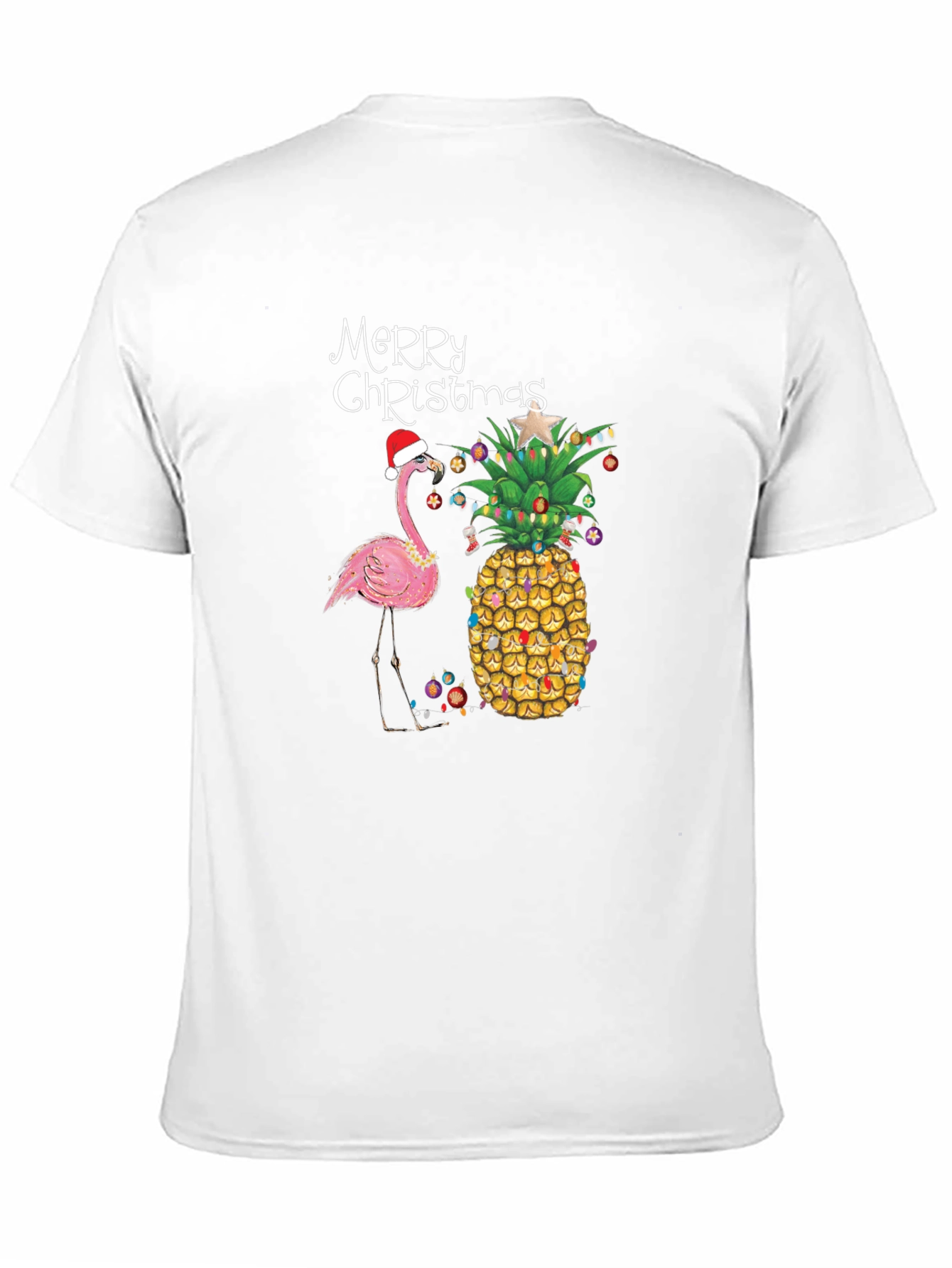 Festive Christmas Pineapple Flamingo T-Shirt