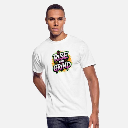 Rise and Grind Coffee Motivational Tee