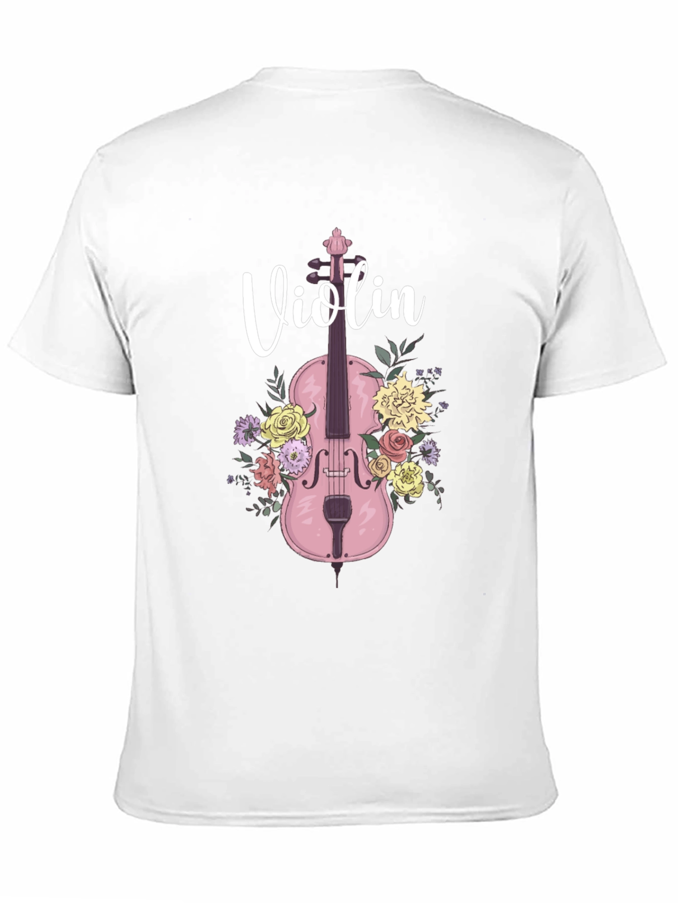 Floral Violin T-Shirt - Musical Design