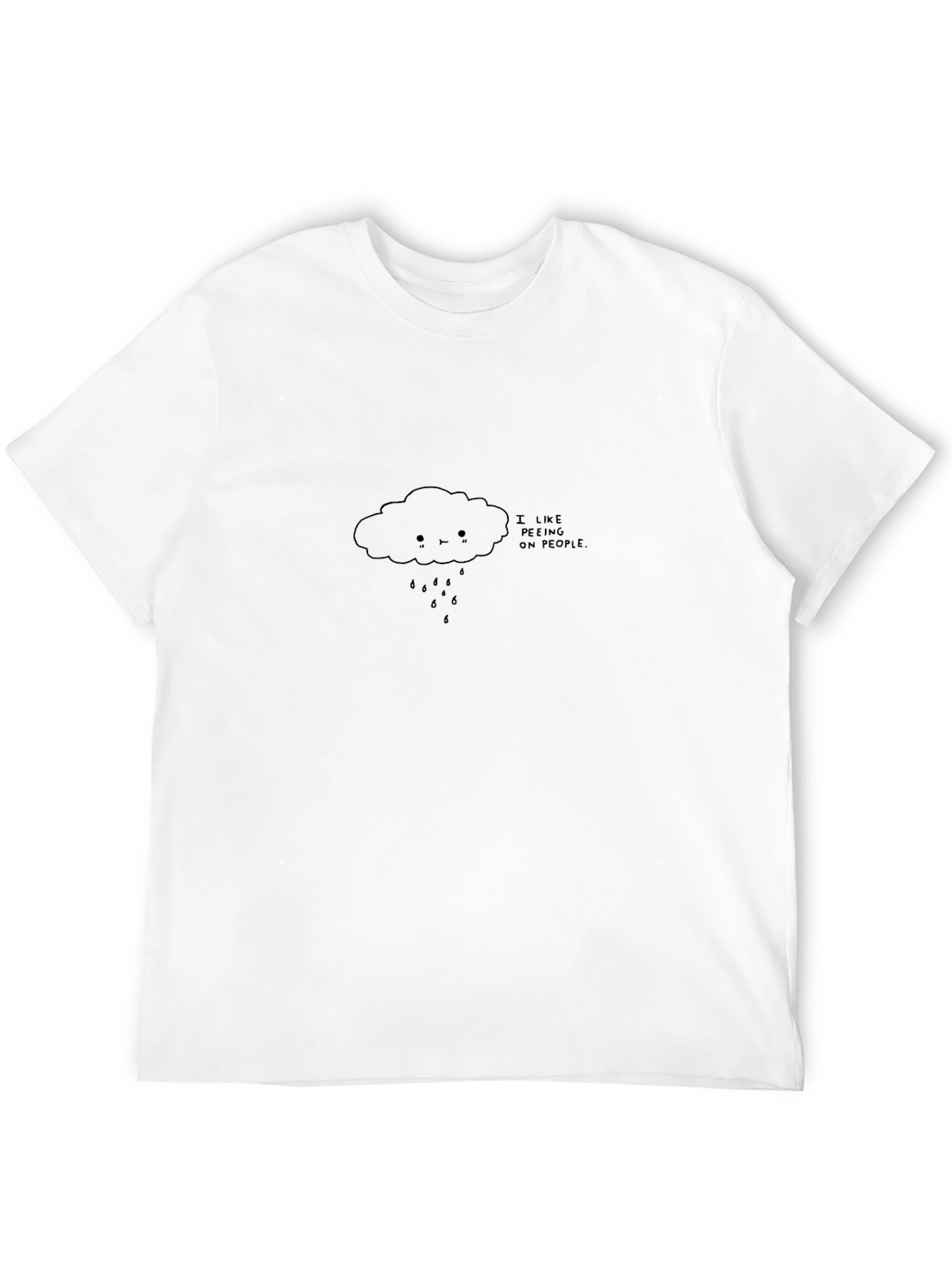 Funny Cloud Graphic Black T-Shirt