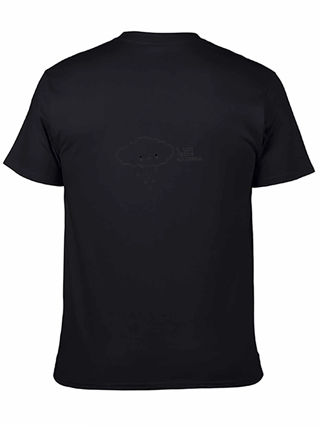 Funny Cloud Graphic Black T-Shirt