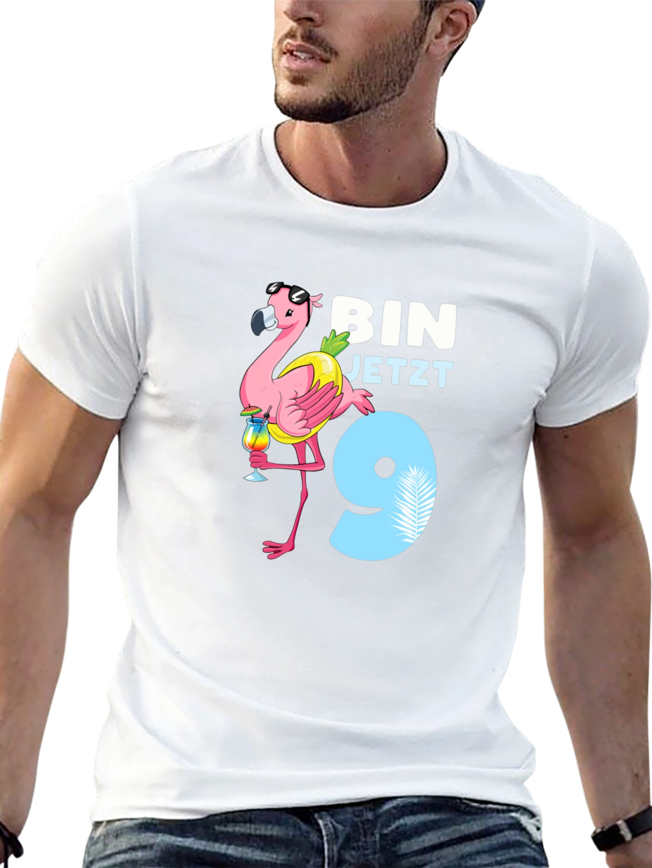Flamingo Birthday Boy T-Shirt - Im 9!