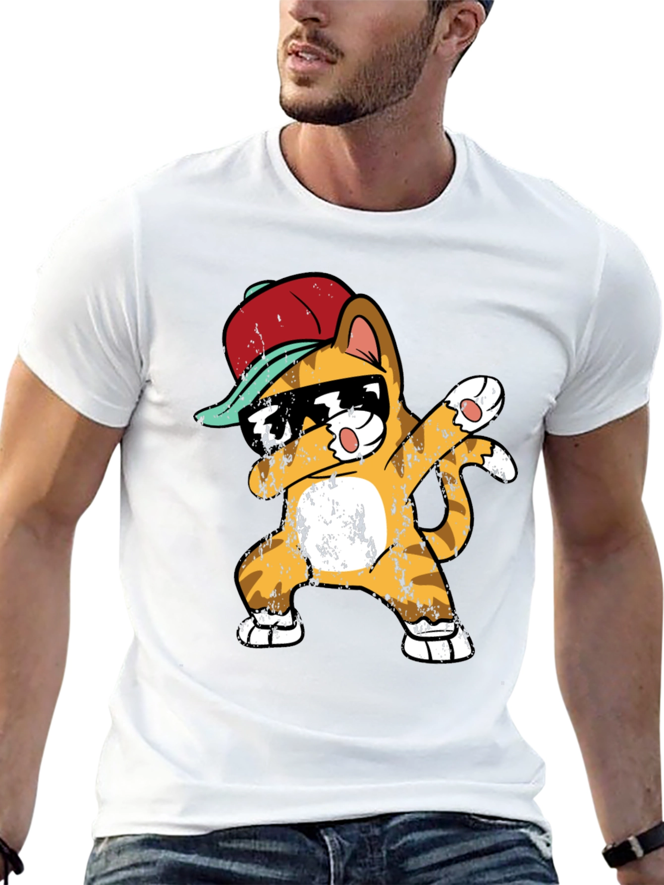 Cool Cat Dab T-Shirt - Mens Black Tee