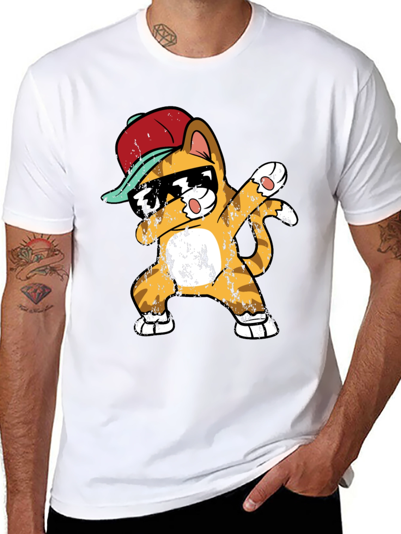 Cool Cat Dab T-Shirt - Mens Black Tee