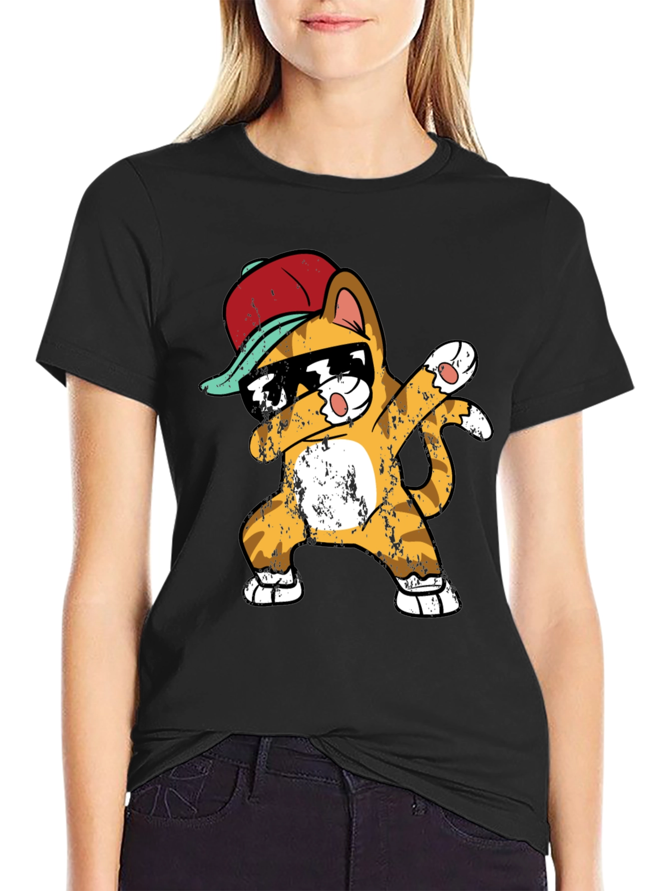 Cool Cat Dab T-Shirt - Mens Black Tee