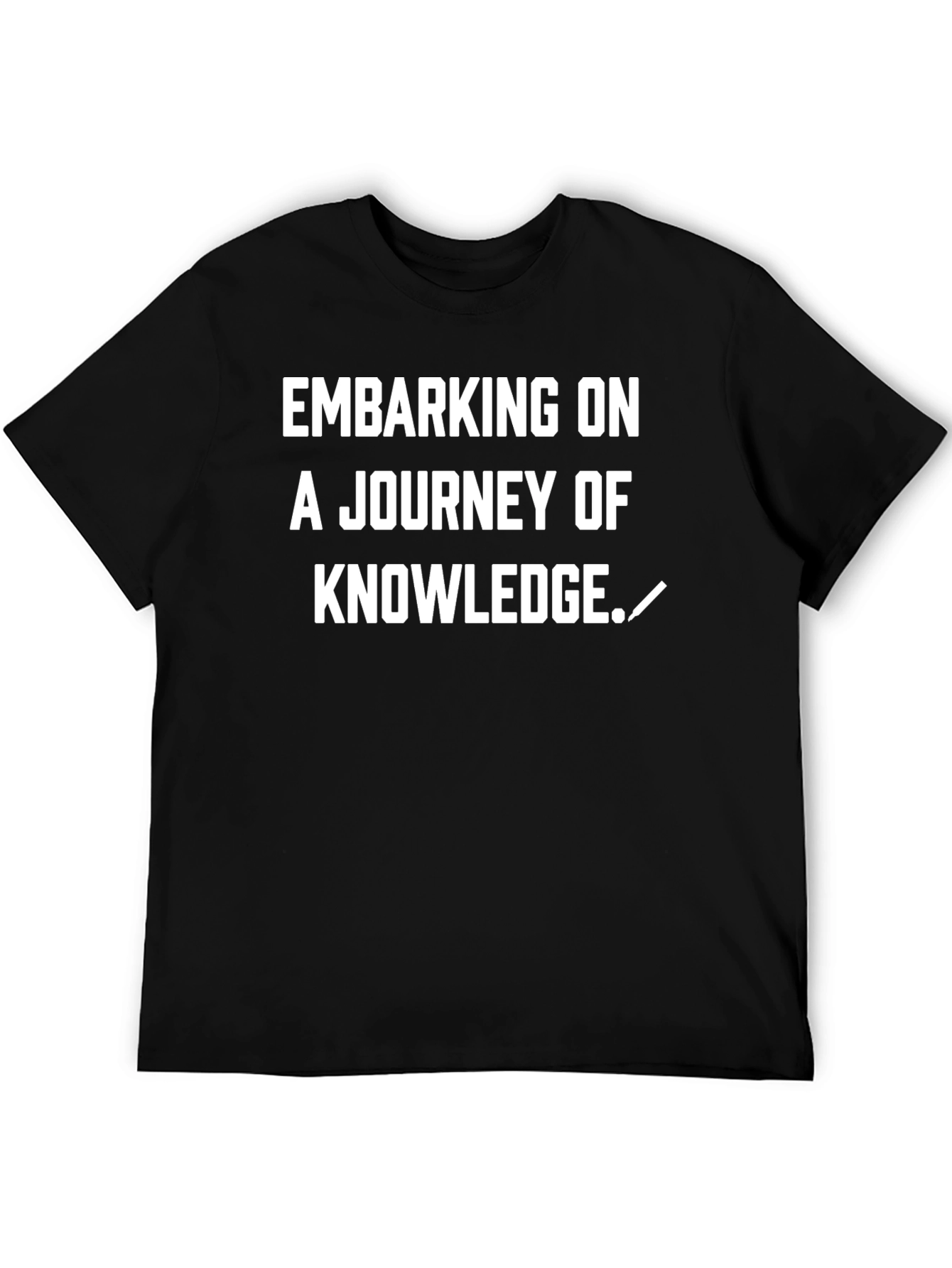 Journey of Knowledge Black Graphic T-Shirt