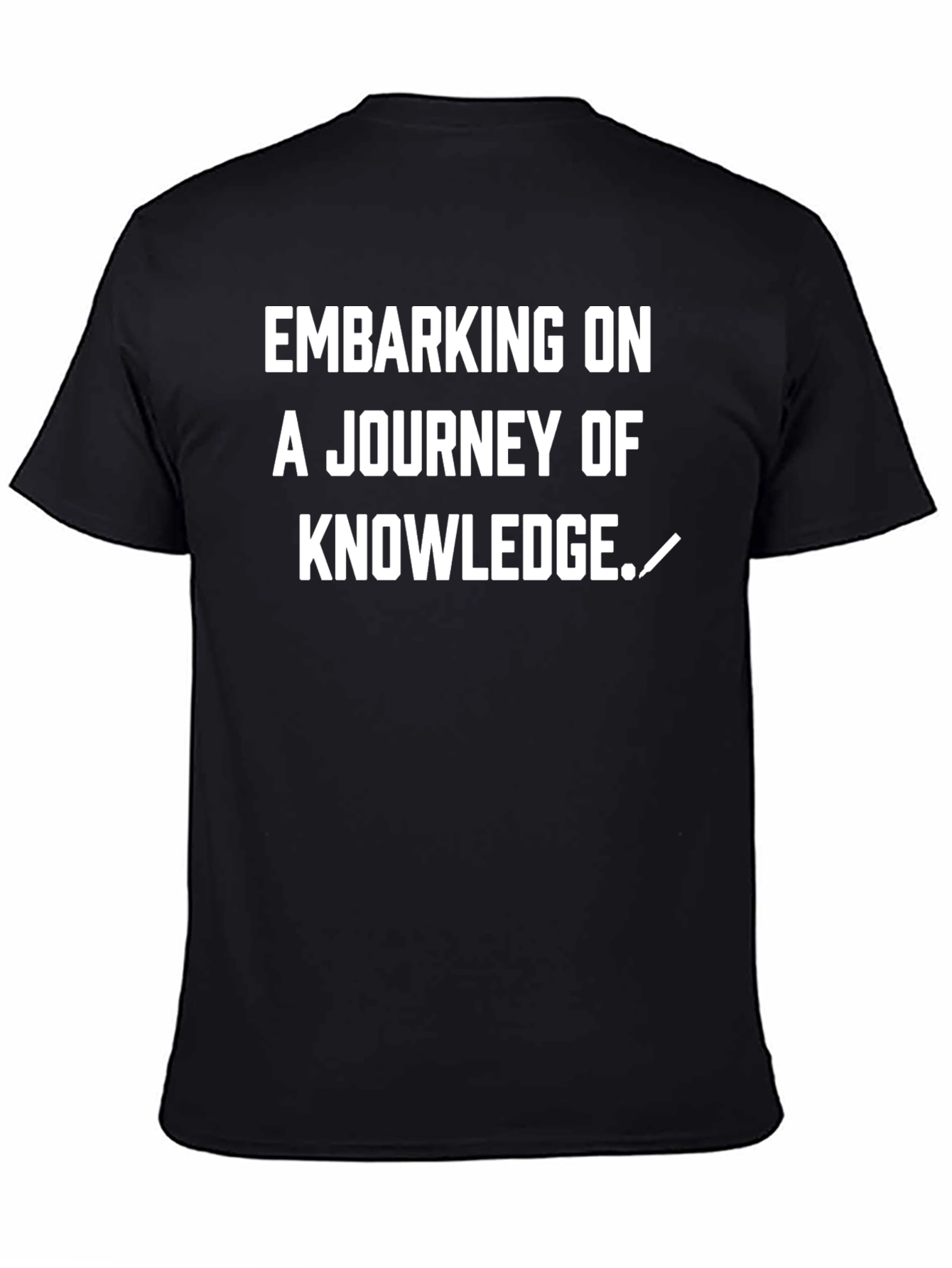Journey of Knowledge Black Graphic T-Shirt