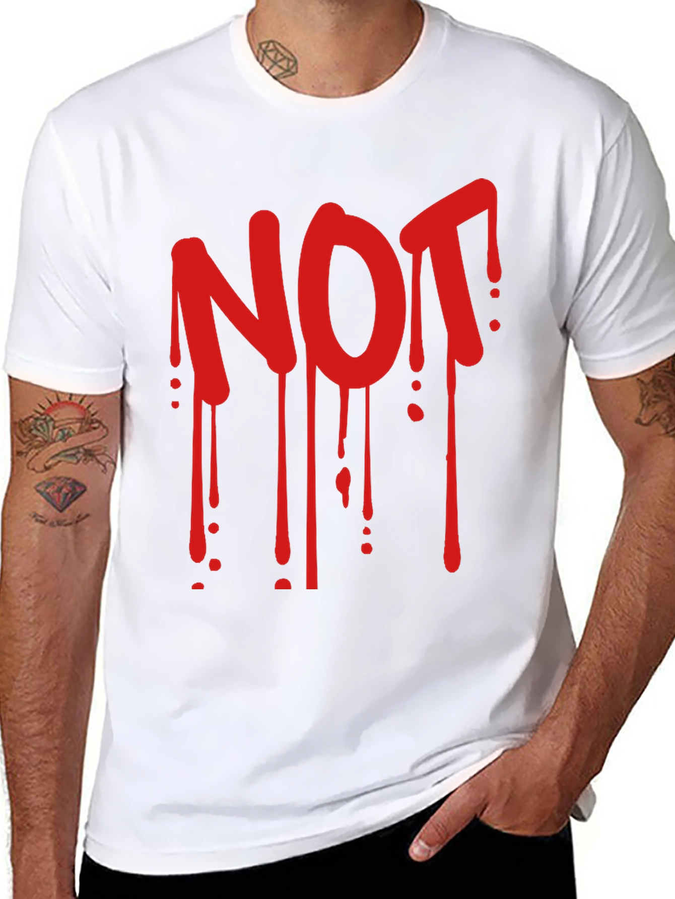 Mens Black Graphic Tee - NOT Drip Design