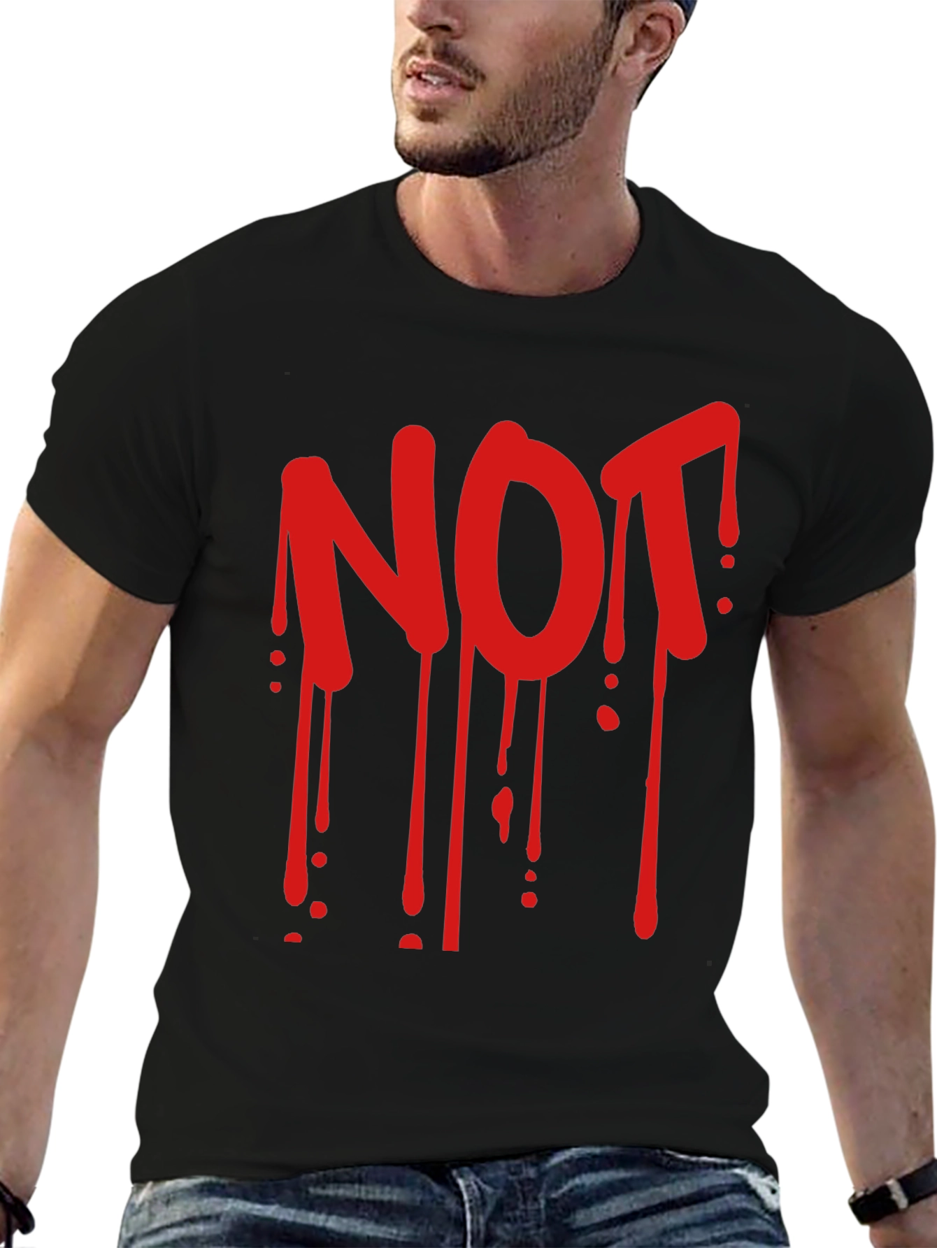 Mens Black Graphic Tee - NOT Drip Design