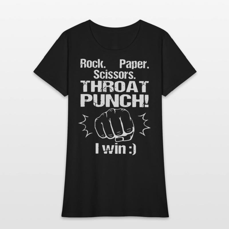 rock paper scissors throat punch I win rock