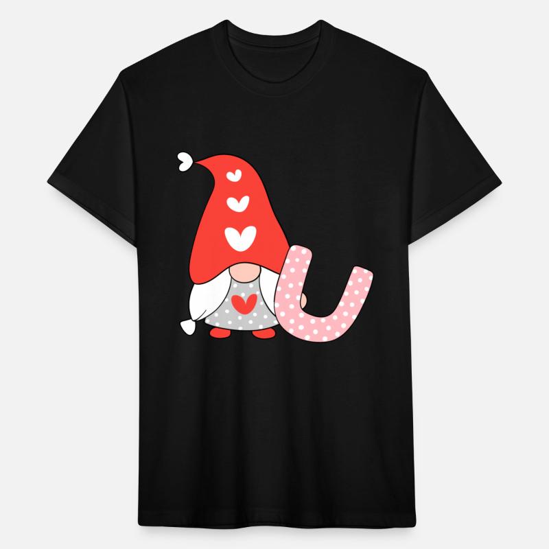 Romantic gnome with lucky horseshoe