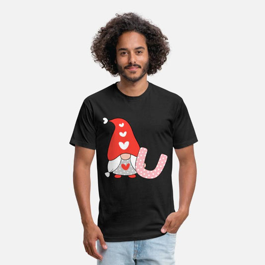 Romantic gnome with lucky horseshoe