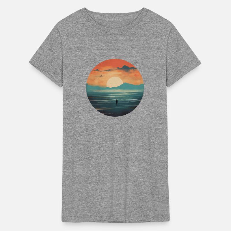 Romantic Sci-Fi Planet Lonely Wanderer Orange Sky