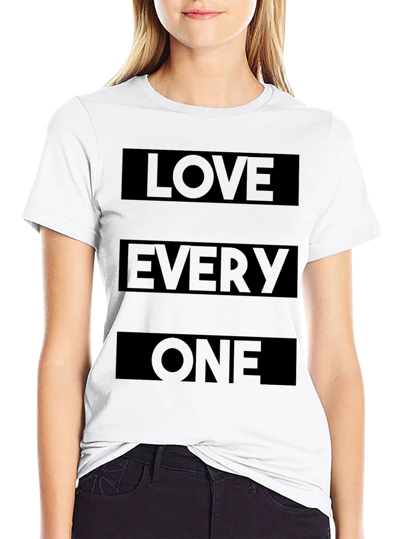 Love Everyone T-Shirt - Stylish Black Graphic Tee