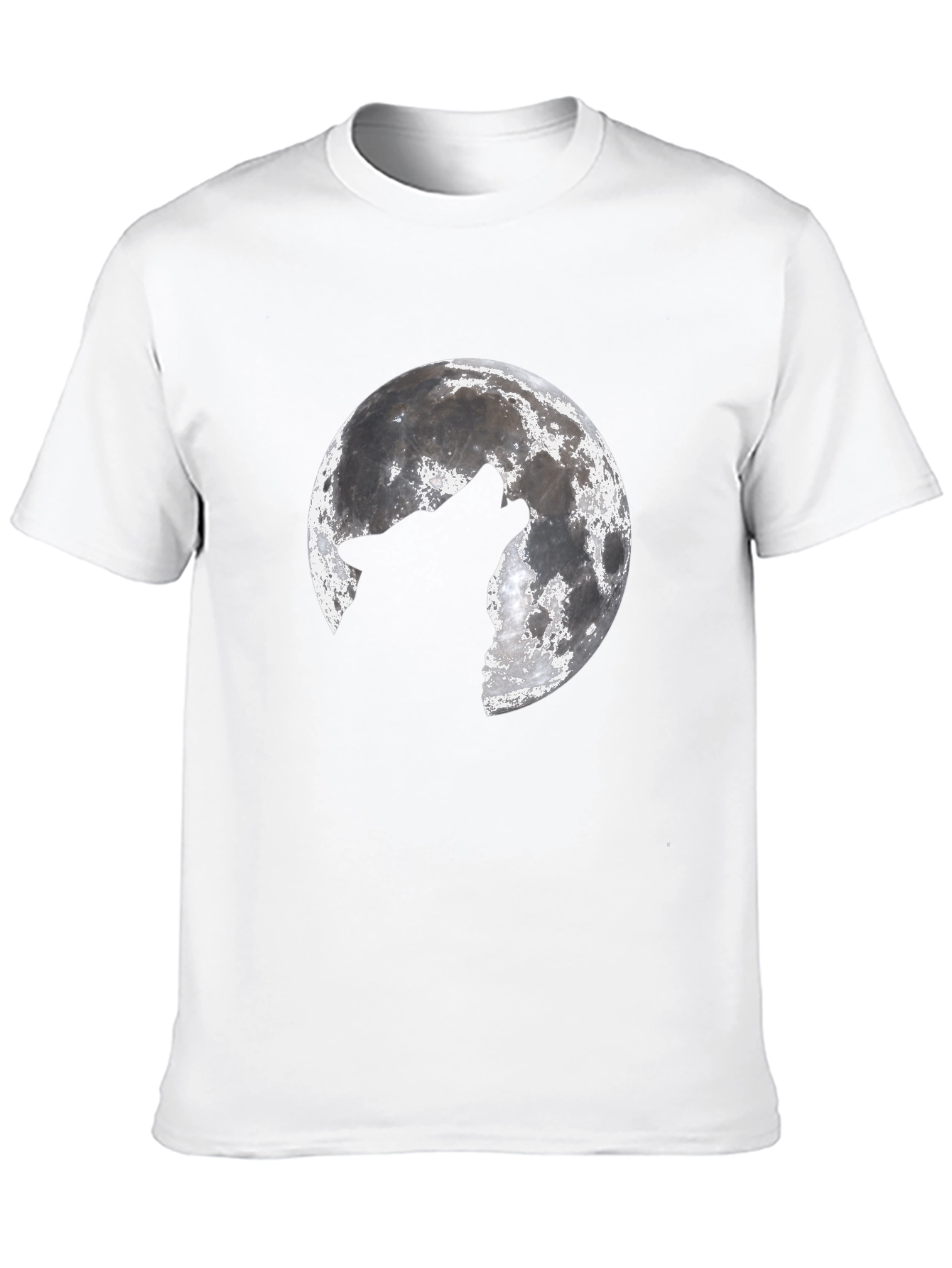 Wolf Howling at Moon Graphic Black T-Shirt