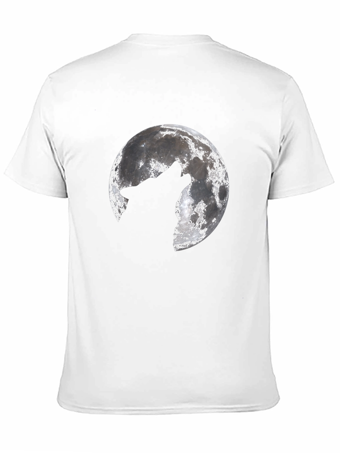 Wolf Howling at Moon Graphic Black T-Shirt