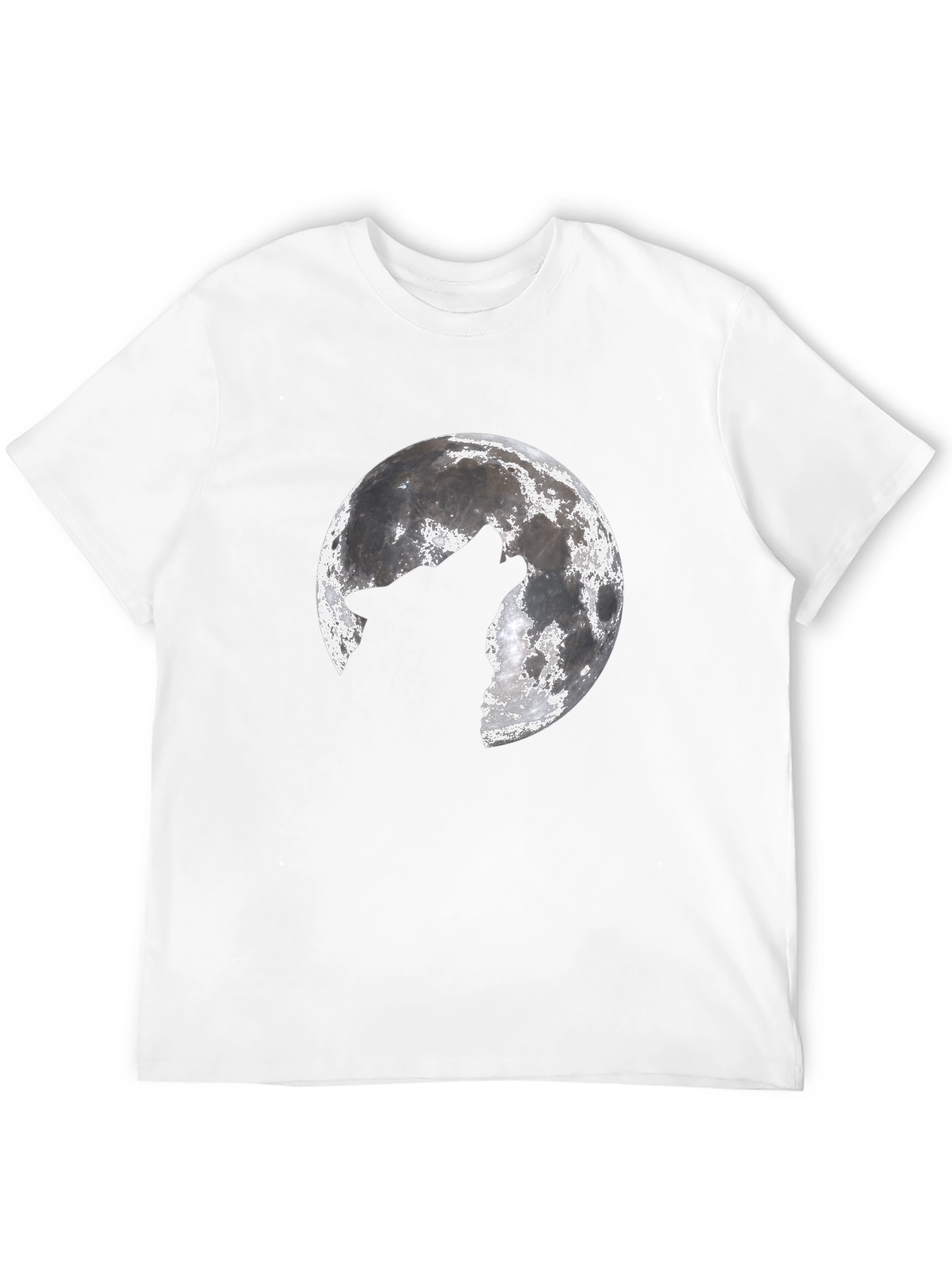 Wolf Howling at Moon Graphic Black T-Shirt