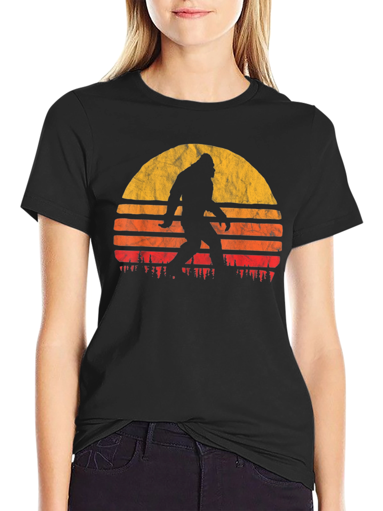 Bigfoot Sunset Graphic Tee - Mens Black T-Shirt