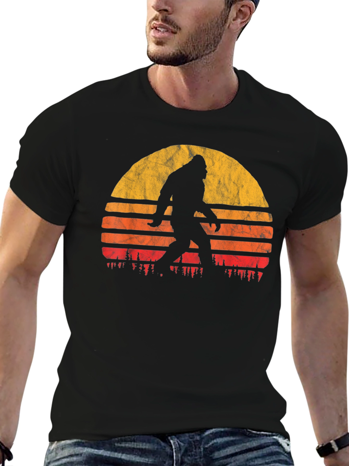 Bigfoot Sunset Graphic Tee - Mens Black T-Shirt