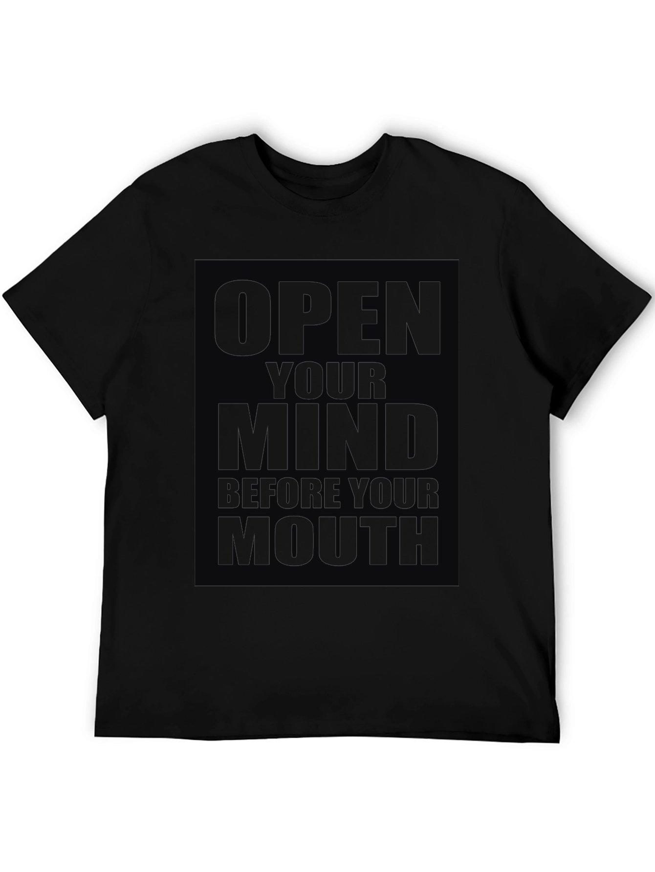 Open Your Mind Graphic Tee - Black Cotton T-Shirt