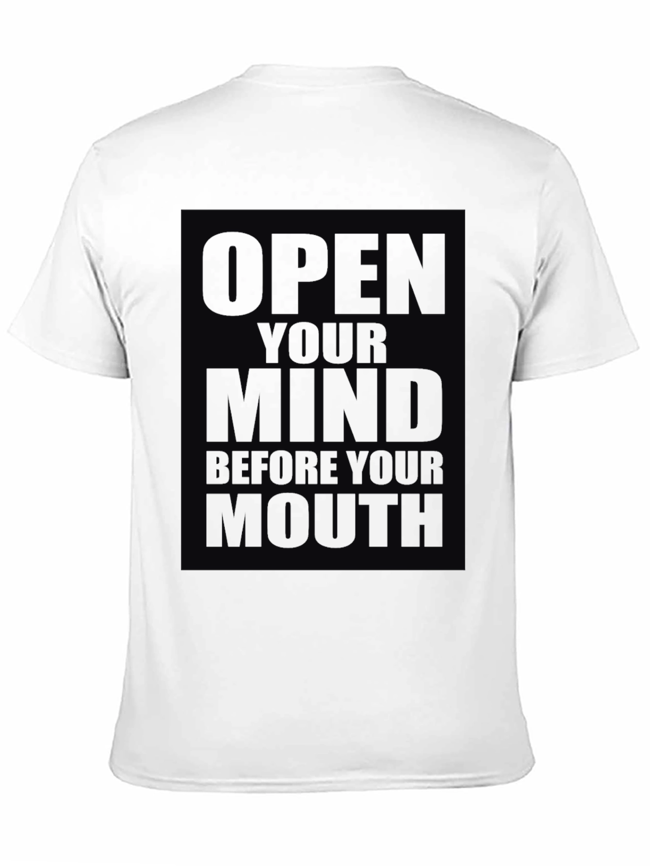 Open Your Mind Graphic Tee - Black Cotton T-Shirt