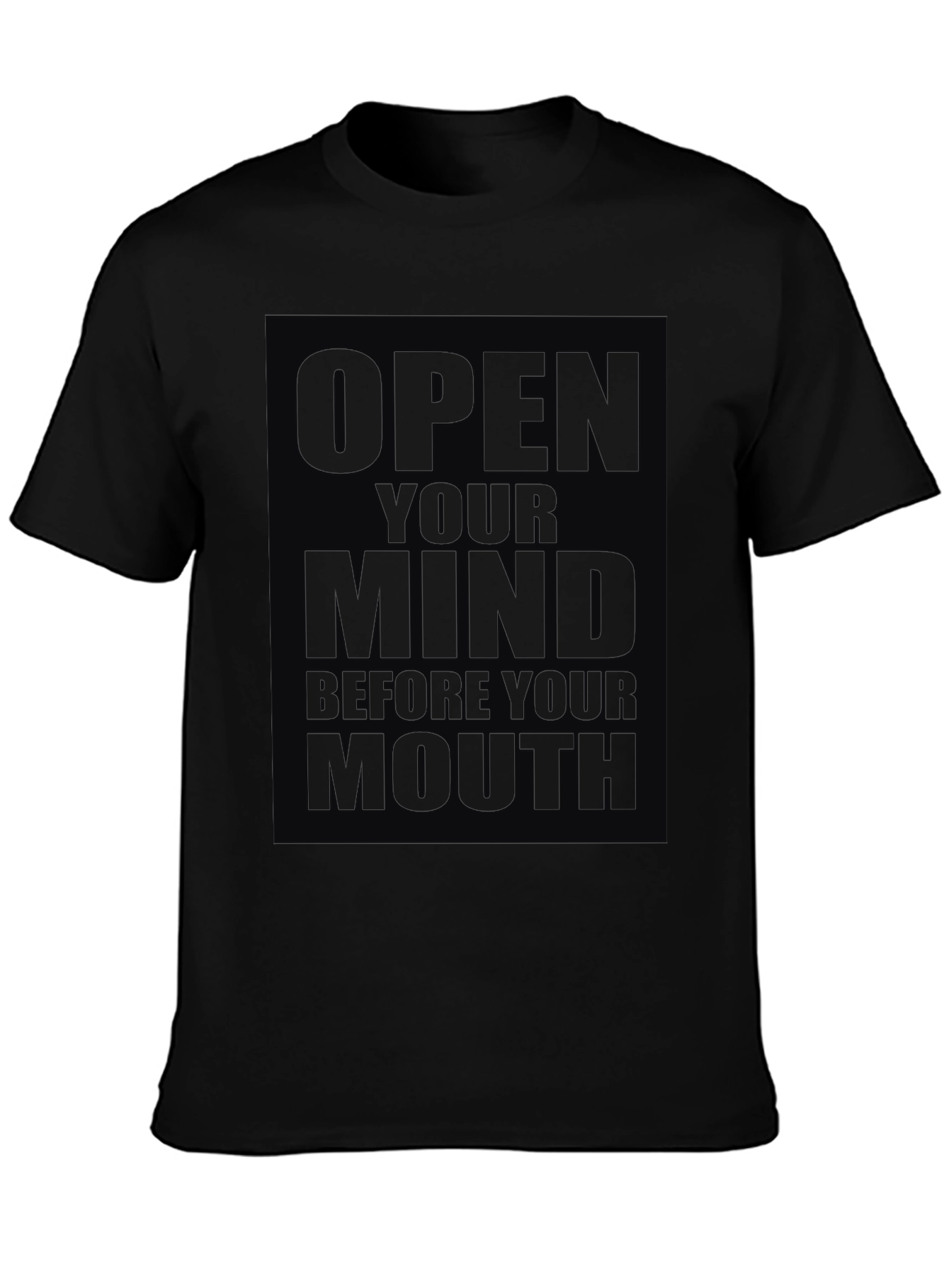 Open Your Mind Graphic Tee - Black Cotton T-Shirt