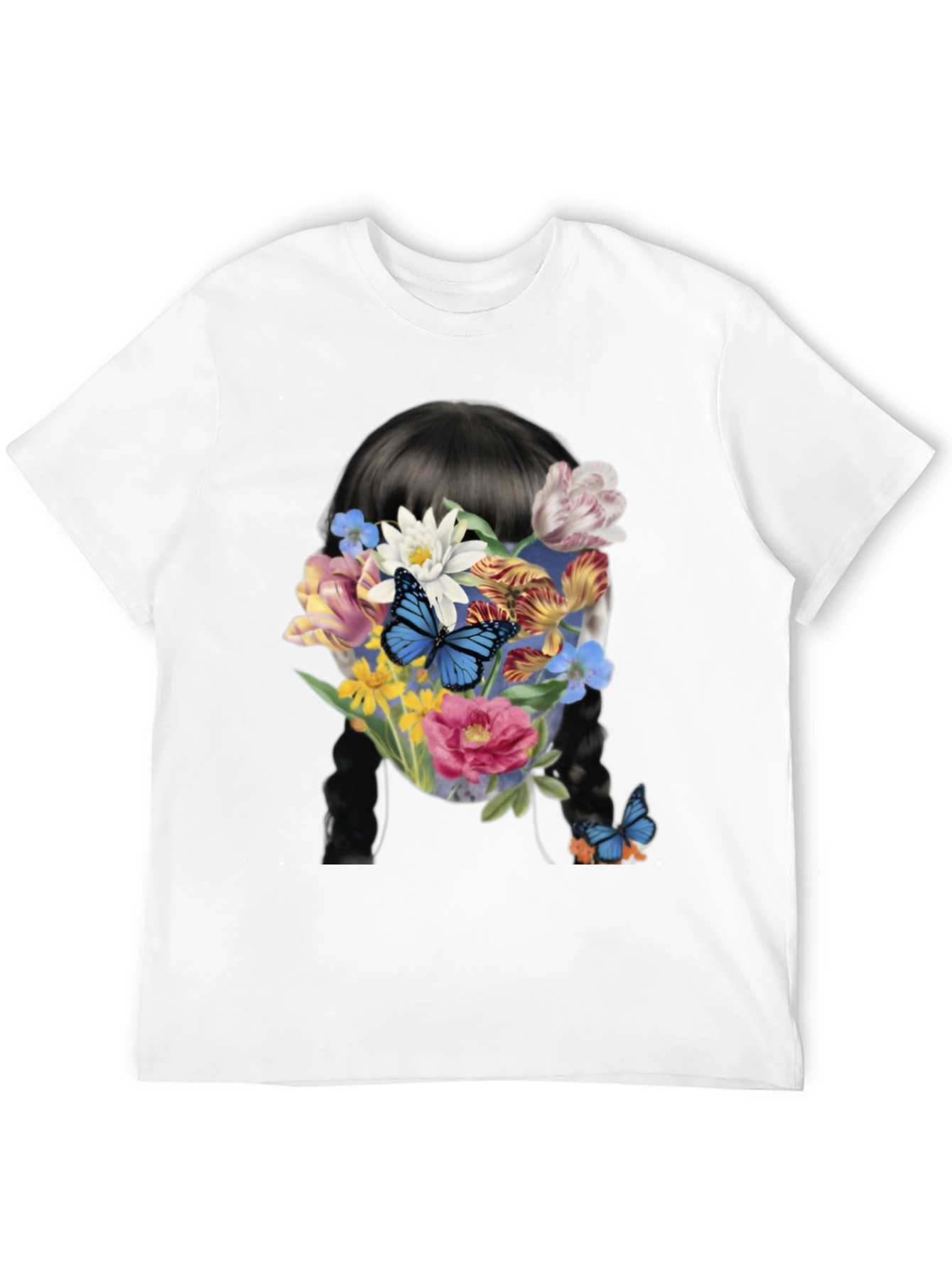 Floral Butterfly Graphic Tee - Trendy Black T-Shirt