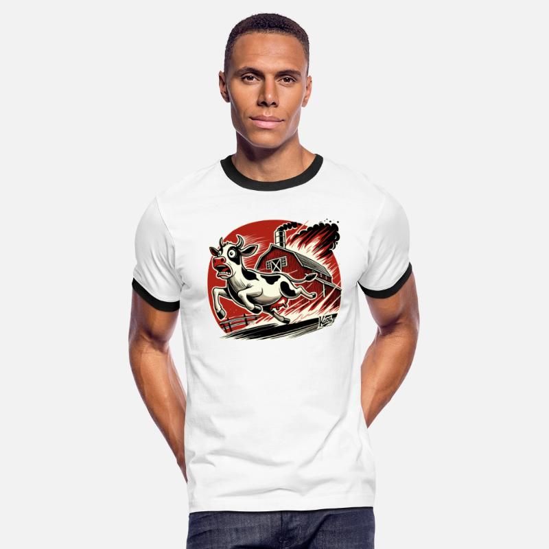 Running Cow Escaping Barn Fire