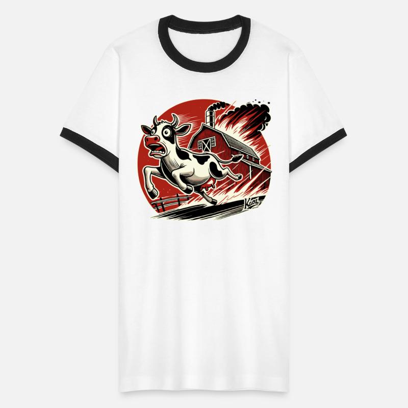 Running Cow Escaping Barn Fire