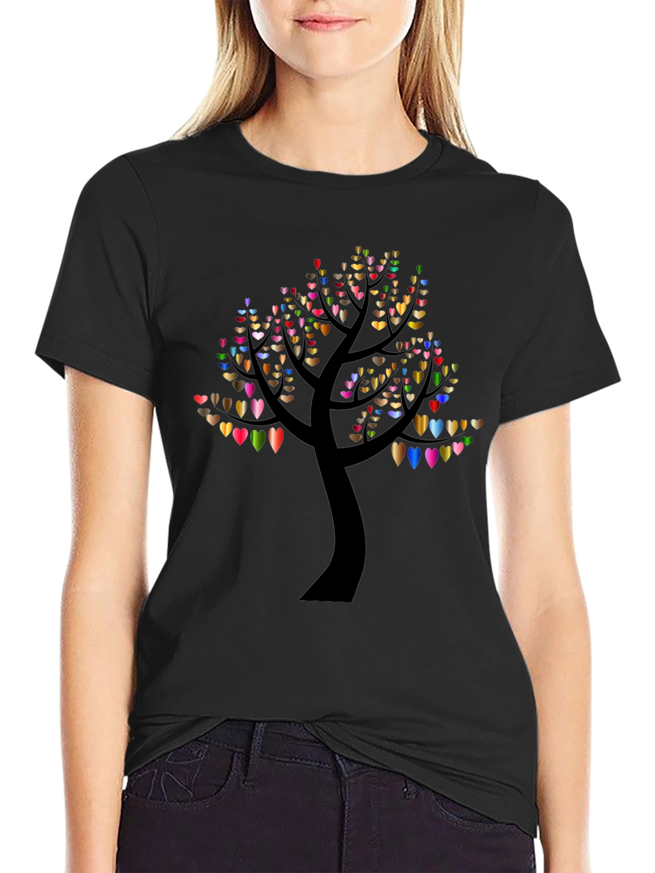 Heart Tree Black T-Shirt