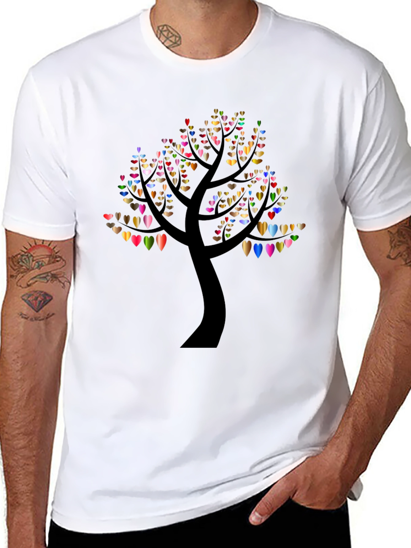 Heart Tree Black T-Shirt