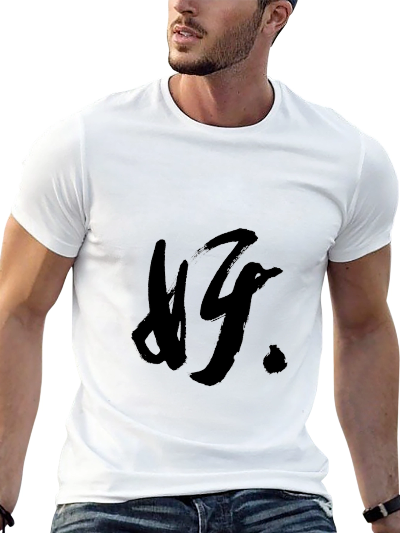 Mens Black T-Shirt with Abstract Design